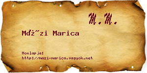 Mázi Marica névjegykártya